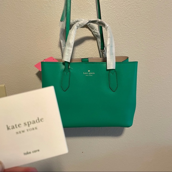 ❌SOLD❌ NWTs Kate Spade Leather Harper Satchel Fall Crossbody Bag Purse Snow Pea - Picture 13 of 15
